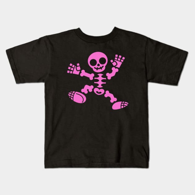 Skeleton Jig - Pink Edition Kids T-Shirt by JPenfieldDesigns